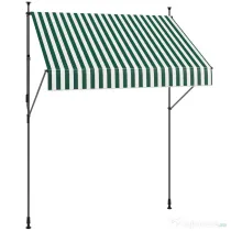 Outsunny Tenda de Soare cu Suporturi Reglabile și Manivelă, Verde și Alb | Aosom Romania