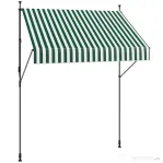 Outsunny Tenda de Soare cu Suporturi Reglabile și Manivelă, Verde și Alb