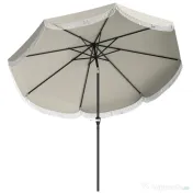 Outsunny Umbrelă de Grădină Inclinabilă 2.7x2.7 m cu Manivelă, Umbrelă Rotundă de Exterior cu 8 Spițe, din Metal și Poliester, pentru Curte sau Balcon, UV 30+, Gri Deschis | Aosom Romania 