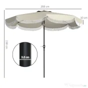 Outsunny Umbrelă de Grădină Inclinabilă 2.7x2.7 m cu Manivelă, Umbrelă Rotundă de Exterior cu 8 Spițe, din Metal și Poliester, pentru Curte sau Balcon, UV 30+, Gri Deschis | Aosom Romania 