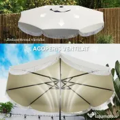 Outsunny Umbrelă de Grădină Inclinabilă 2.7x2.7 m cu Manivelă, Umbrelă Rotundă de Exterior cu 8 Spițe, din Metal și Poliester, pentru Curte sau Balcon, UV 30+, Gri Deschis | Aosom Romania 