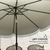 Outsunny Umbrelă de Grădină Inclinabilă 2.7x2.7 m cu Manivelă, Umbrelă Rotundă de Exterior cu 8 Spițe, din Metal și Poliester, pentru Curte sau Balcon, UV 30+, Gri Deschis | Aosom Romania 