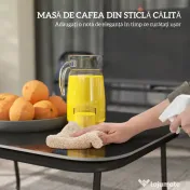 Outsunny Set Mobilier de Grădină din 4 Piese cu Canapea, 2 Scaune Stivuibile și Măsuță de Cafea, 113x66x79 cm, Negru | Aosom Romania 