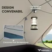 Outsunny Cort de Camping pentru 2 Persoane cu 2 Uși, 2 Ferestre cu Plasă și Geantă de Transport, 280x225x110 cm, Bej | Aosom Romania 