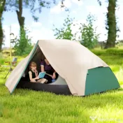 Outsunny Cort de Camping pentru 2 Persoane cu 2 Uși, 2 Ferestre cu Plasă și Geantă de Transport, 280x225x110 cm, Bej | Aosom Romania 