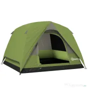 Outsunny Cort de Camping pentru 3 Persoane cu Buzunare și Geantă de Transport, 200x200x135 cm, Verde | Aosom Romania 