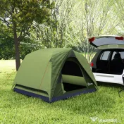 Outsunny Cort de Camping pentru 3 Persoane cu Buzunare și Geantă de Transport, 200x200x135 cm, Verde | Aosom Romania 