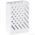 HOMCOM Suport pentru umbrele de design cu tavă pentru colectarea picăturilor și 4 cârlige din metal, 28x14x41 cm, alb