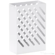 HOMCOM Suport pentru umbrele de design cu tavă pentru colectarea picăturilor și 4 cârlige din metal, 28x14x41 cm, alb