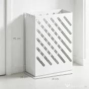 HOMCOM Suport pentru umbrele de design cu tavă pentru colectarea picăturilor și 4 cârlige din metal, 28x14x41 cm, alb