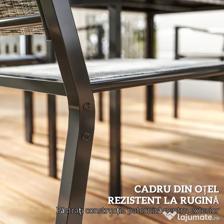 Set Exterior Outsunny: Masă WPC + 6 Scaune. | Aosom Romania