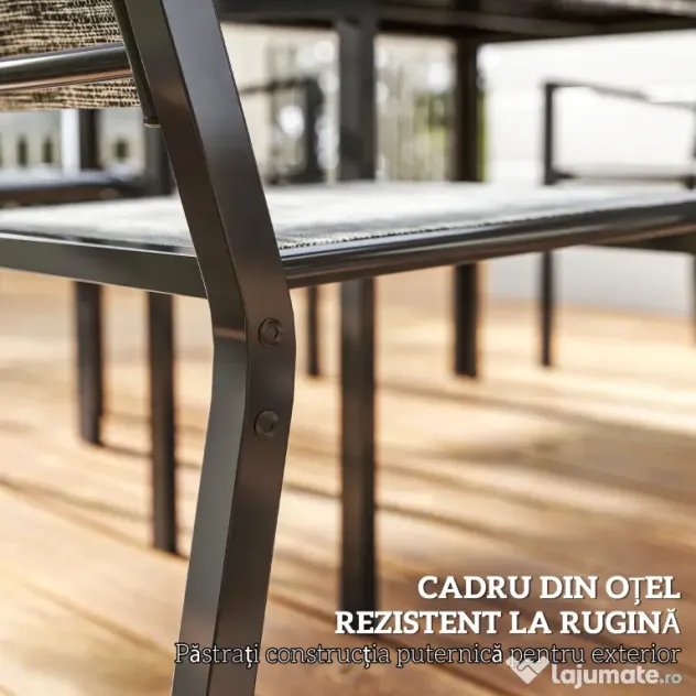 Set Exterior Outsunny: Masă WPC + 6 Scaune. | Aosom Romania