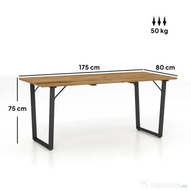 Outsunny Masă de Grădină pentru 6 Persoane cu Orificiu pentru Umbrelă, 175x80x75 cm, Maro | Aosom Romania