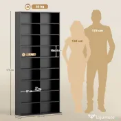HOMCOM Raft pentru CD-uri cu 14 Rafturi Reglabile pentru 640 CD-uri/360 DVD-uri Negru | Aosom Romania 
