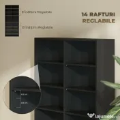HOMCOM Raft pentru CD-uri cu 14 Rafturi Reglabile pentru 640 CD-uri/360 DVD-uri Negru | Aosom Romania 