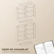 HOMCOM Raft pentru CD-uri cu 14 Rafturi Reglabile pentru 640 CD-uri/360 DVD-uri Negru | Aosom Romania 