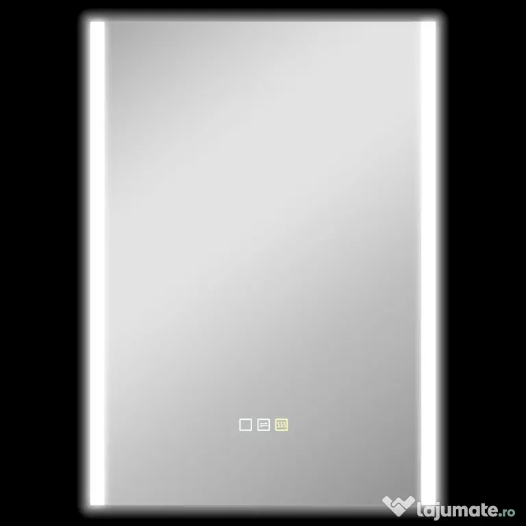HOMCOM Oglindă de Baie cu Lumină LED în 3 Culori și Funcție Memorie, din Sticlă Temperată, 70x50x3 cm, Argintiu