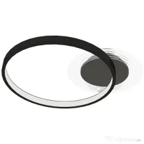 HOMCOM Lampă de tavan LED Modernă de 40W cu 2 Inele și Lumină Reglabilă, Negru