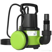 Outsunny Pompa de evacuare a apelor murdare/proaspete debit 9000L/h 400W adancime max. 15m intrerupator de plutire 16x14x27cm verde 