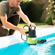 Outsunny Pompa de evacuare a apelor murdare/proaspete debit 9000L/h 400W adancime max. 15m intrerupator de plutire 16x14x27cm verde 