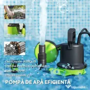 Outsunny Pompa de evacuare a apelor murdare/proaspete debit 9000L/h 400W adancime max. 15m intrerupator de plutire 16x14x27cm verde 