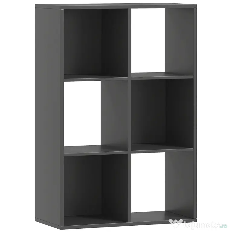HOMCOM Bibliotecă Modernă Modulară cu 6 Compartimente din PAL, Maro | Aosom Romania