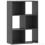 HOMCOM Bibliotecă Modernă Modulară cu 6 Compartimente din PAL, Maro