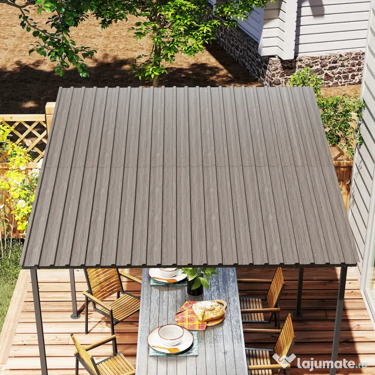 Outsunny Set 12 Panouri de Schimb 129x45 cm pentru Căsuțe de Grădină din Oțel Galvanizat Gri | Aosom Romania