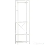 HOMCOM Cuier cu suport pentru pantofi pe 2 niveluri, bară pentru haine, 4 cârlige, raft superior, 52x30x180 cm, alb