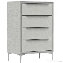 HOMCOM Comoda cu 4 Sertare în Oțel cu Acoperire în Țesut cu Efect de In, 60x36x88 cm, Gri | Aosom Romania