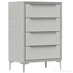 HOMCOM Comoda cu 4 Sertare în Oțel cu Acoperire în Țesut cu Efect de In, 60x36x88 cm, Gri