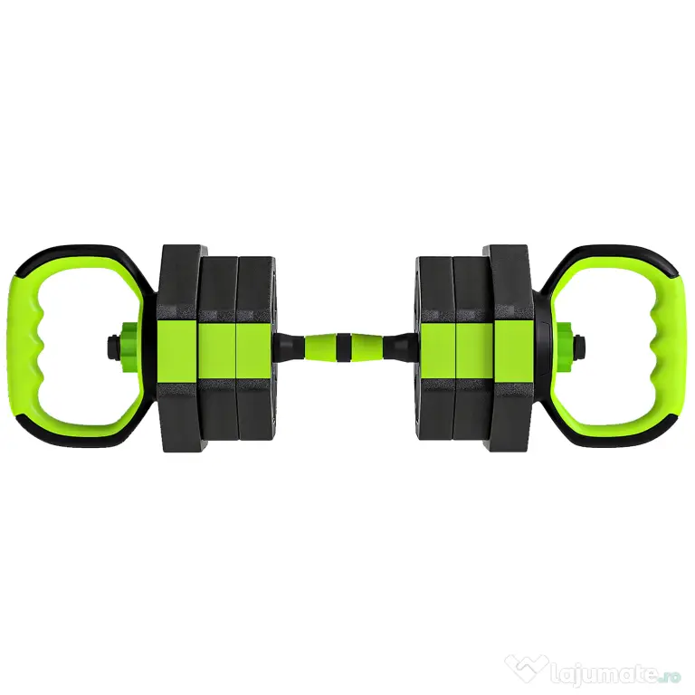 SPORTNOW Set Greutăți Sală 6-în-1, Multifuncțional, 20 kg, Plastic și Nisip, 125x18x18 cm, Verde | Aosom Romania