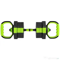 SPORTNOW Set Greutăți Sală 6-în-1, Multifuncțional, 20 kg, Plastic și Nisip, 125x18x18 cm, Verde | Aosom Romania