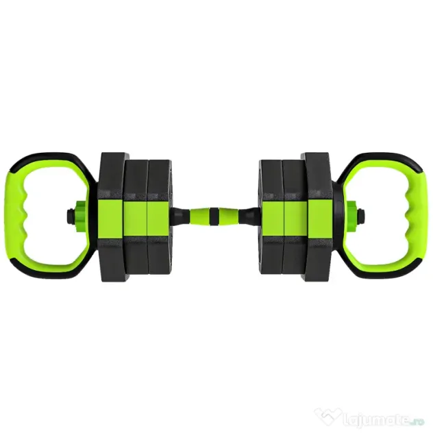 SPORTNOW Set Greutăți Sală 6-în-1, Multifuncțional, 20 kg, Plastic și Nisip, 125x18x18 cm, Verde | Aosom Romania