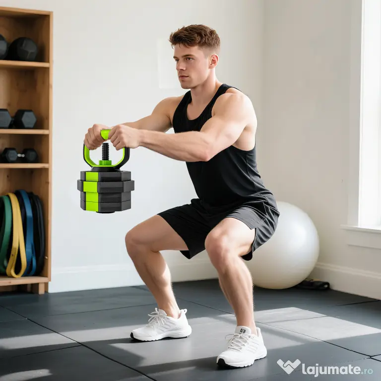 SPORTNOW Set Greutăți Sală 6-în-1, Multifuncțional, 20 kg, Plastic și Nisip, 125x18x18 cm, Verde | Aosom Romania