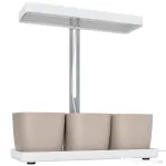 Outsunny Lampă pentru Plante cu 42 de Lumini LED și 3 Vase 45x18.8x47.8 cm Alb | Aosom Romania