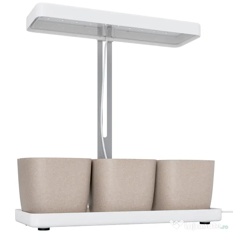Outsunny Lampă pentru Plante cu 42 de Lumini LED și 3 Vase 45x18.8x47.8 cm Alb