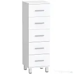 HOMCOM Comodă Slim cu 5 Sertare, Comodă Modernă pentru Baie, Dormitor sau Bucătărie, 30x30x95 cm, Alb | Aosom Romania