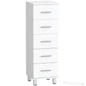 HOMCOM Comodă Slim cu 5 Sertare, Comodă Modernă pentru Baie, Dormitor sau Bucătărie, 30x30x95 cm, Alb | Aosom Romania