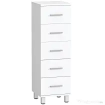 HOMCOM Comodă Slim cu 5 Sertare, Comodă Modernă pentru Baie, Dormitor sau Bucătărie, 30x30x95 cm, Alb | Aosom Romania
