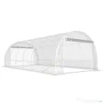 Outsunny Seră de Grădină Tip Tunel 3x6x2 m cu 2 Uși Rulabile, Cadru din Oțel și Acoperire din PE, pentru Legume, Fructe, Flori, Anti-UV, Transparentă | Aosom Romania