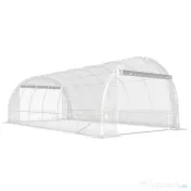 Outsunny Seră de Grădină Tip Tunel 3x6x2 m cu 2 Uși Rulabile, Cadru din Oțel și Acoperire din PE, pentru Legume, Fructe, Flori, Anti-UV, Transparentă | Aosom Romania