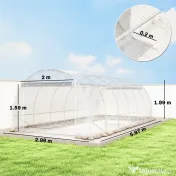 Outsunny Seră de Grădină Tip Tunel 3x6x2 m cu 2 Uși Rulabile, Cadru din Oțel și Acoperire din PE, pentru Legume, Fructe, Flori, Anti-UV, Transparentă | Aosom Romania