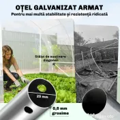 Outsunny Seră de Grădină Tip Tunel 3x6x2 m cu 2 Uși Rulabile, Cadru din Oțel și Acoperire din PE, pentru Legume, Fructe, Flori, Anti-UV, Transparentă | Aosom Romania