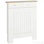 HOMCOM Acoperire pentru Calorifer cu Sertar, Anti-răsturnare, în Lemn, 78x19x97 cm, Alb | Aosom Romania 