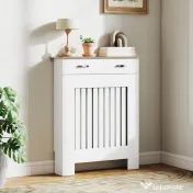 HOMCOM Acoperire pentru Calorifer cu Sertar, Anti-răsturnare, în Lemn, 78x19x97 cm, Alb | Aosom Romania 