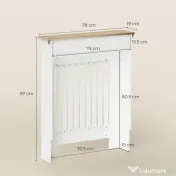 HOMCOM Acoperire pentru Calorifer cu Sertar, Anti-răsturnare, în Lemn, 78x19x97 cm, Alb | Aosom Romania 