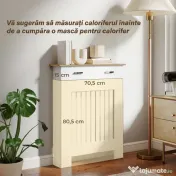 HOMCOM Acoperire pentru Calorifer cu Sertar, Anti-răsturnare, în Lemn, 78x19x97 cm, Alb | Aosom Romania 