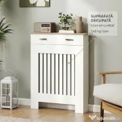 HOMCOM Acoperire pentru Calorifer cu Sertar, Anti-răsturnare, în Lemn, 78x19x97 cm, Alb | Aosom Romania 