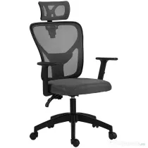 Vinsetto Scaun de Birou cu Inaltime Reglabila, 66x61x106-116cm, Gri Închis | Aosom Romania
